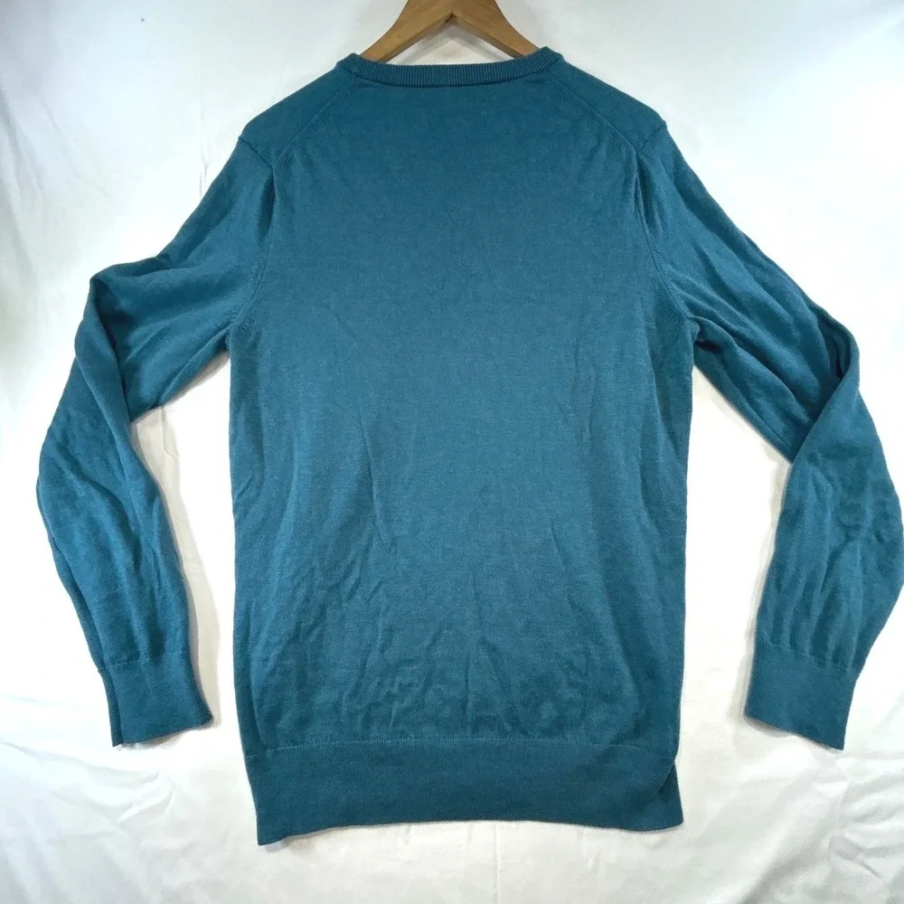 Joseph Abboud Cashmere Blend Crewneck Sweater Medium M Teal Blue Quiet Luxury